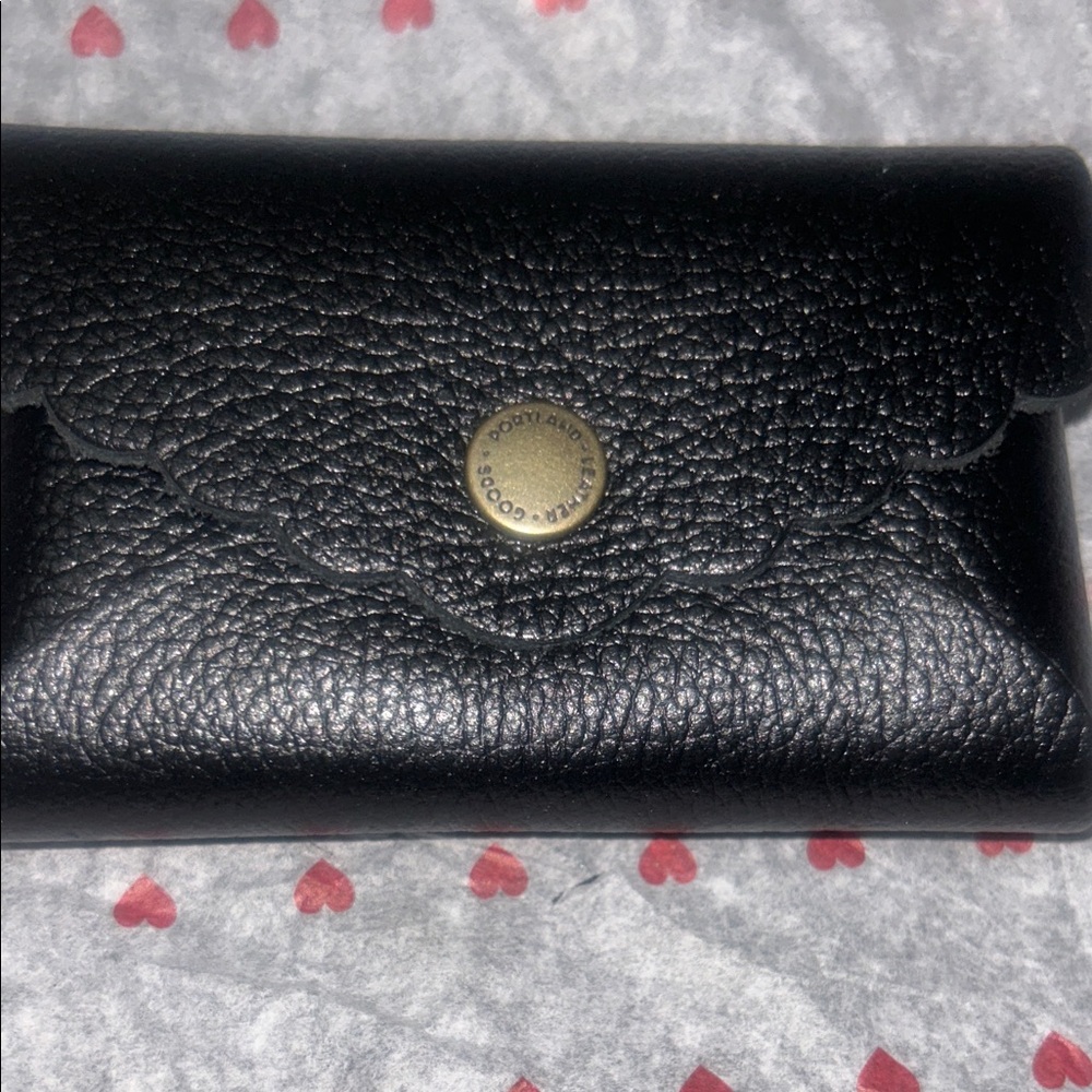 Portland Leather Black Pebbled Snap Card & Key Holder
